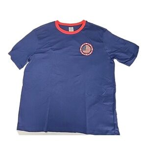 New Olympic Style USA Men's XL Soft 100% Cotton Graphic T-Shirt Blue & Red NWT
